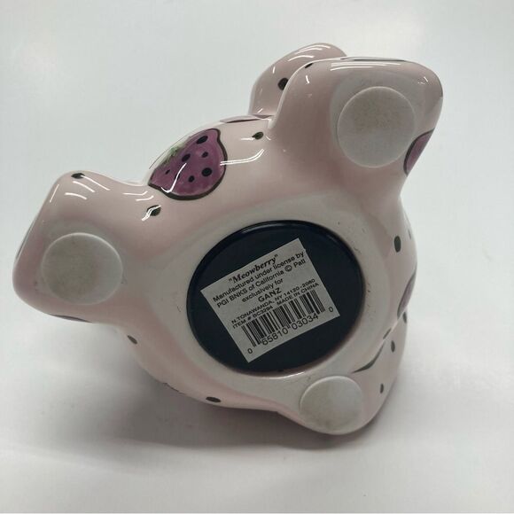 Ganz Meowberry Handpainted Cat Bank with Strawberries Signed by Pati Ceramic - Picture 9 of 16